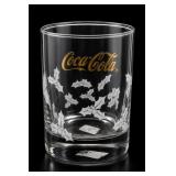 Coca-Cola Christmas Holly Rocks Glass