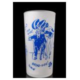 Federal Frosted Glass Top Side Broad-Side Tumbler