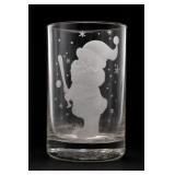 Etched Santa Claus Glass Tumbler