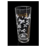 Coca-Cola Christmas Holly Gold Logo Tumbler Glass