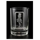 Mr. Peanut Etched Lowball Drinking Glass