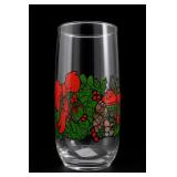 Vintage Christmas Holly Glass Tumbler