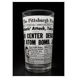 The Pittsburgh Press 1945 Headline Glass Tumbler