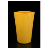 Retro Yellow Ribbed Plastic Cup