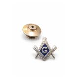 Sterling Silver Masonic Square & Compass Tie Tac