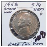 1958 Jefferson Nickel, UNC, Full Steps