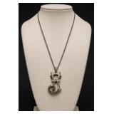 Sterling Silver Cat Pendant Chain