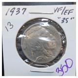 1937 Buffalo Nickel, VF/EF