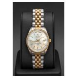 Elgin Stainless Steel Quartz Day-Date Watch