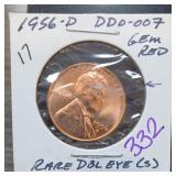 1956-D Lincoln Wheat Cent, DDO-007