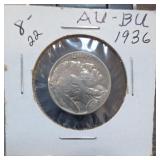 1936 Walking Liberty Half Dollar, BU, Silver