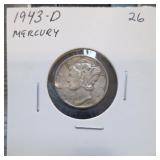 1943-D Mercury Dime, Silver