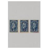 1914 U.S. R244 $5 Documentary Stamp Set Of 3