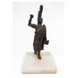 Aztec Cuauhtemoc Warrior Sculpture, Onyx Base Aztec Cuauhtemoc Warrior Sculpture, Onyx Base