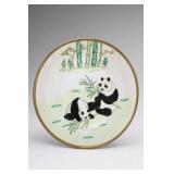 Hand-Painted Panda Decorative Plate, Hong Kong Hand-Painted Panda Decorative Plate, Hong Kong