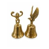 Solid Brass Eagle & Figure Hand Bell Pair Solid Brass Eagle & Figure Hand Bell Pair
