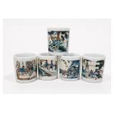 Korean Folklore Sake Cups Set Of 5 Korean Folklore Sake Cups Set Of 5