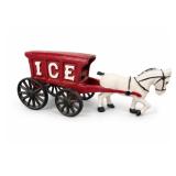 Cast Iron Horse-Drawn ICE Wagon Carriage Cast Iron Horse-Drawn ICE Wagon Carriage