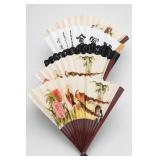Chinese Folding Fans, Painted, Calligraphy & Lace Chinese Folding Fans, Painted, Calligraphy & Lace