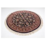 Round Persian Floral Rug, Navy & Red Round Persian Floral Rug, Navy & Red