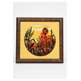 Framed Windmill Needlework Embroidery Picture Framed Windmill Needlework Embroidery Picture