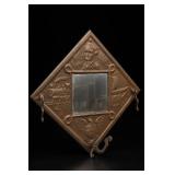 Spanish-American War Copper Mirror Hat Rack Spanish-American War Copper Mirror Hat Rack