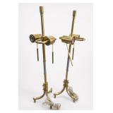 Pair of Brass Tripod Floor Lamps Pair of Brass Tripod Floor Lamps