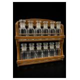 Wooden Spice Rack With 12 Glass Jars Wooden Spice Rack With 12 Glass Jars
