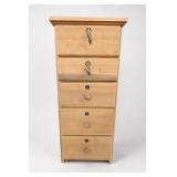 Pine Locking Cabinet, 5 Drawers Pine Locking Cabinet, 5 Drawers