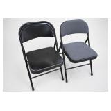 Pair of Black Metal Folding Chairs Pair of Black Metal Folding Chairs