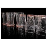 Toscany Sierra Pink Optic Swirl Glass Set Toscany Sierra Pink Optic Swirl Glass Set