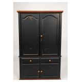 Black Armoire Cabinet With Drawers & Shelves Black Armoire Cabinet With Drawers & Shelves