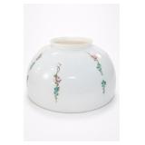 Opal Milk Glass Hand-Painted Floral Lamp Shade Opal Milk Glass Hand-Painted Floral Lamp Shade