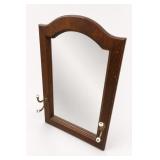 Wood Framed Wall Mirror With Coat Hooks Wood Framed Wall Mirror With Coat Hooks