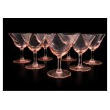Pink Depression Glass Coupe Set Pink Depression Glass Coupe Set