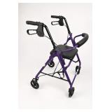 Medline Purple Rollator Walker With Seat Medline Purple Rollator Walker With Seat