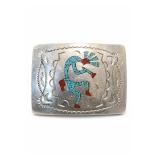 Kokopelli Chip Inlay Belt Buckle Kokopelli Chip Inlay Belt Buckle