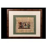 Framed Egyptian Papyrus Archer Scene Artwork Framed Egyptian Papyrus Archer Scene Artwork