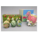 Fitz And Floyd Easter Egg Candles & Jar Set Fitz And Floyd Easter Egg Candles & Jar Set