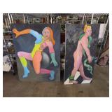 Two Figurative Paintings, Nude Figures & Snakes Two Figurative Paintings, Nude Figures & Snakes