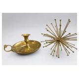 Mid-Century Brass Starburst Sculpture & Tray Mid-Century Brass Starburst Sculpture & Tray