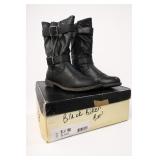 Black Biker Boots, Size 6.5 M