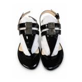 Alex Marie Black Patent Wedge Sandals Size 6.5
