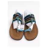 Striped Beaded Sandals, Size 6M, Duck Head Box
