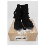 Black Fringe Boots Size 6.5