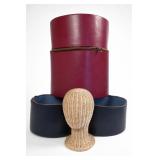 Faux Leather Wig Hat Box & Mannequin Head