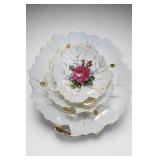 Vintage Rose Leaf-Shaped Porcelain Dish Set