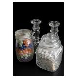 Clear Glass Jars & Candlestick Holders