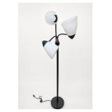 Black Torchiere Floor Lamp With Task Light