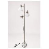 Three-Light White Shade Tree Floor Lamp